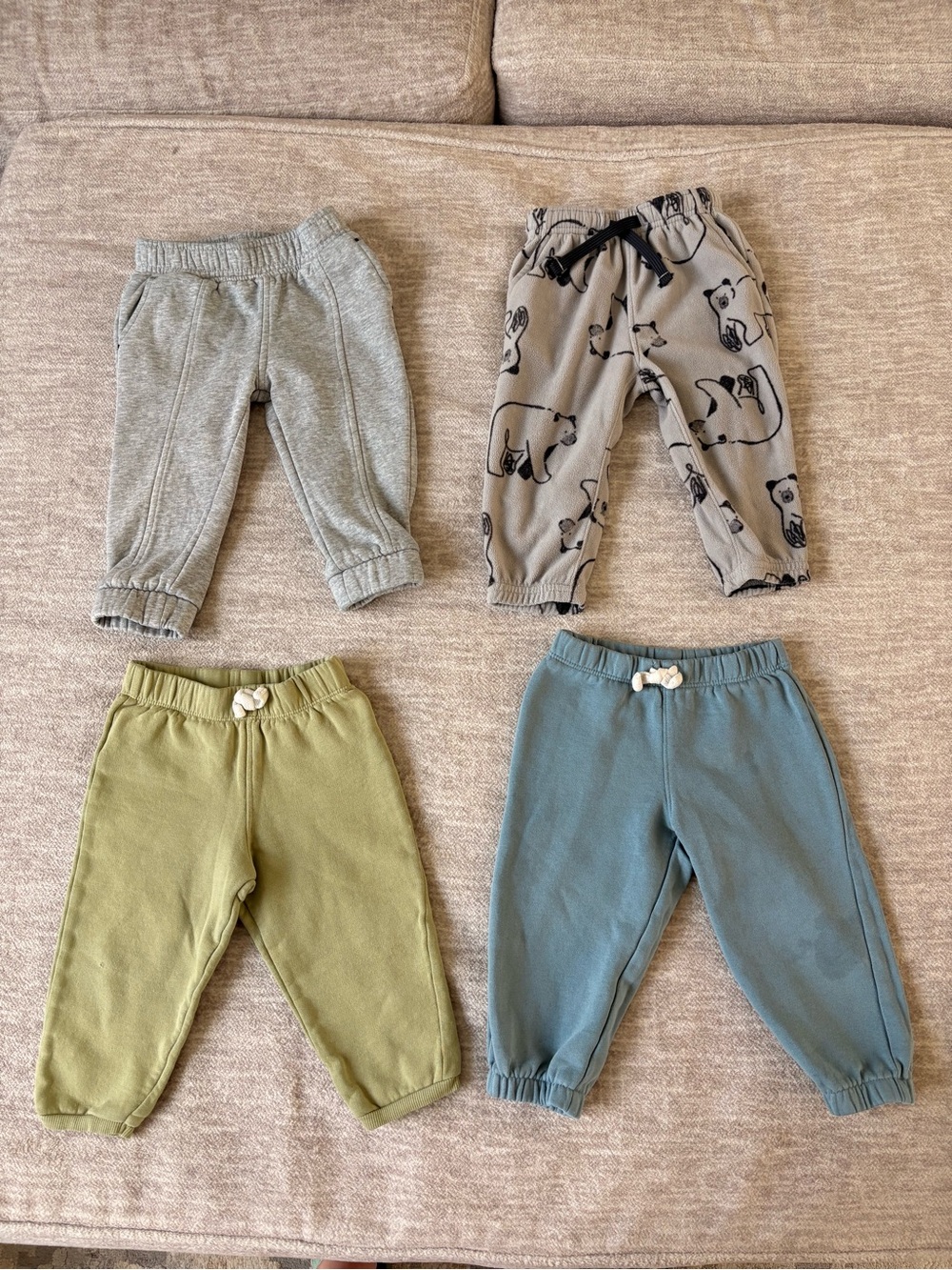 Kids Sweatpants Bundle - Gray, Olive, Blue